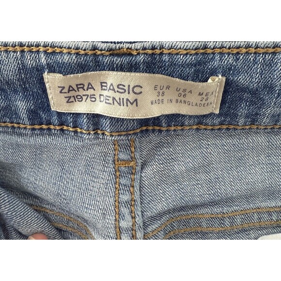 ZARA Basic Dept Z1975 Heritage Denim Distressed Skinny Jeans Size 6 Women's - Picture 4 of 7